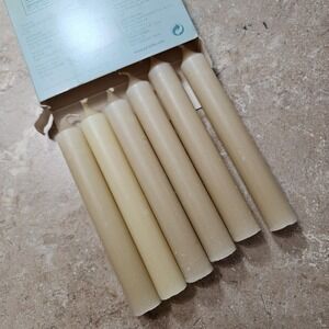 PartyLite Spiced Vanilla Utility Taper Candles Refills 6pk 6in Beige USA